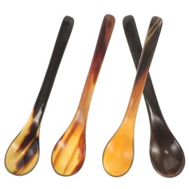 IMIKEYA Set of 4 Horn Egg Spoons Drinks Stirring Spoon Horn Spoon Coffee Stirring Spoon Espresso Spoon Coffee Stirrers Ice Tea Spoon Horn Spoon
