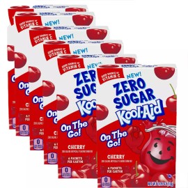 Kool-Aid 6 Boxes Kool-Aid Cherry Zero Sugar Drink Mix Singles To Go (36 Packets)