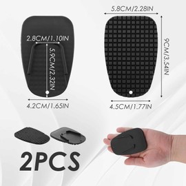 Universal Motorcycle Side Stand Pads - Anti-Slip Kickstand Footplates for Soft Ground & Grass, Outdoor Parking Protection, Black (Set of 2)