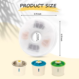3/6/9 Pack Cat Water Fountain Filters Compatible with Catit Fountains, Petilog Carbon and Ion Exchange Resin Pet Fountain Filter Replacmence (3)