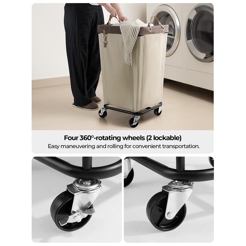 StorageWorks 160L Laundry Basket with Wheels, Large Rolling Hampers for