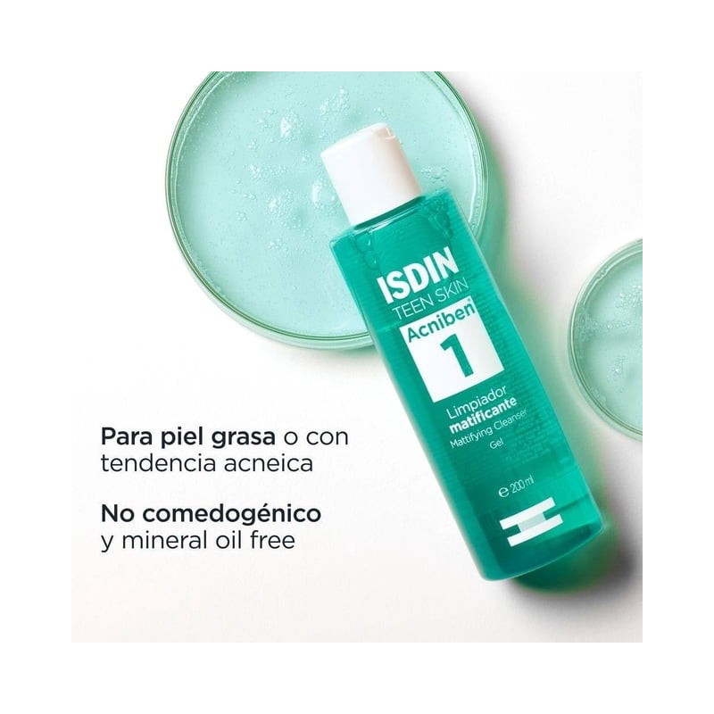 Limpiador facial Isdin matificante piel grasa 200 ml