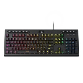 Redragon K513 RGB Membrane Gaming Keyboard, Standard 104 Keys Linear Mechanical-Feel Keyboard w/ 5 Extra On-Board Macro G Keys, Dedicated Media Control, Solid Metal Top Case