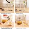 CNGLASS 40oz/1200ml Glass Teapot Stovetop Safe,One-Touch Clear Tea Kettle,Blooming and