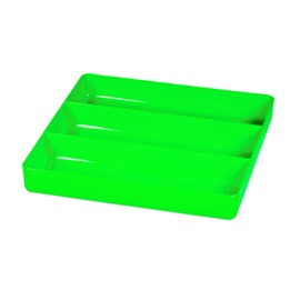 Ernst Manufacturing Toolbox Tray: Stackable Garage Organizer Tray in Green with 3 Compartments - Ideal for Trades, Mechanics, Electricians, Plumbers, Household Use, Hobbies, and More - Heavy Duty