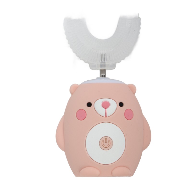 Cute Cartoon Bear Pattern U Shaped Automatic Toothbrush Electric Children
