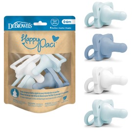 Dr. Brown's HappyPaci - Chupete para bebé, azul, azul claro, blanco, 0-6 m