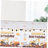 STOBAZA Construction Vehicle Theme Birthday Party Tablecloth Outdoor Fitted Tablecloths