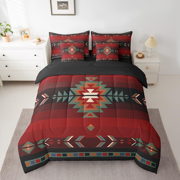 Feelyou Twin Size Southwest Native Design 7 Piece Bedding Set
