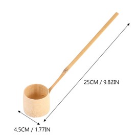 Natural hishaku water ladle Bamboo Japanese Water Ladle Handmade Long Handle Water Bailer Dipper Garden Tea Spoon for Kitchen kitchen water ladles Utensils long handle water scoop (Brown)