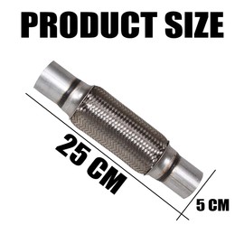 JNNJ Exhaust Bellow, Car Braided Exhaust Flex Pipe, Universal Exhaust Flexi Pipe Bellows Stainless Steel Braid Flexible Connection Pipe (50 x 250 mm)
