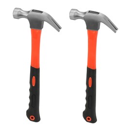 2 PCS 8oz Claw Hammer, Framing Hammer with Rubber Grip, 27.5cm Carbon Steel Hammer for Carpenter Tools