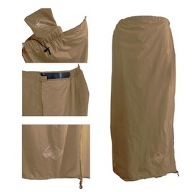 onewind Rain Skirt for Men and Women, Half Poncho Waterproof Ultralight Silnylon Rain Pants Kilt Windproof Rainwear Liner for Camping Hiking Backpacking, Brown