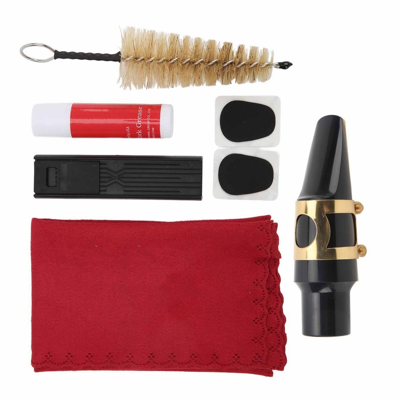 Tenor Saxophone Mouthpiece Kit Mouthpiece with Plastic Cap Cleaning Brush