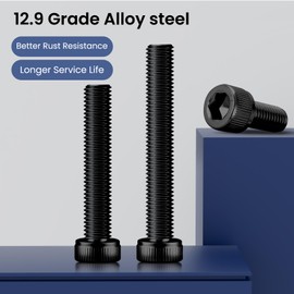 BNUOK 120pcs M4 x 30mm Hex Socket Head Cap Screws Bolts, 12.9 Grade Alloy Steel, Black Oxide Finish, Allen Socket Drive, Full Threads,with Hex Spanner