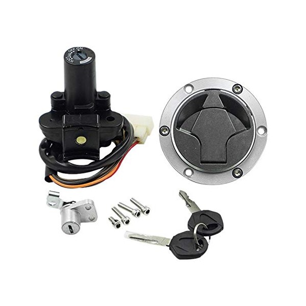 WOWTK Motorcycle Ignition Switch Set Lock Fuel Tank Cap Lock