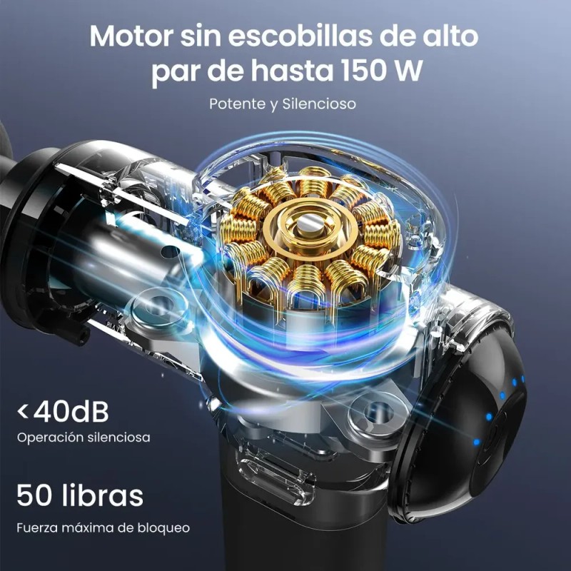 Pistola Masaje Muscular RENPHO Azul 5 Velocidades Portátil USB-C