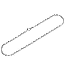 NKlaus Anklet 925 Sterling Silver 26 cm Double Curb Chain Round Women's Bangle Chain 12546, Sterling Silver, No gemstone