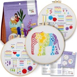 CRAFTILOO Embroidery Kit for Beginners Cross Stitch Kits for Beginners Needlepoint Kits for Adults Embroidery Kits for Adults Cross Stitch kit Beginner Embroidery kit for Adults Elephant