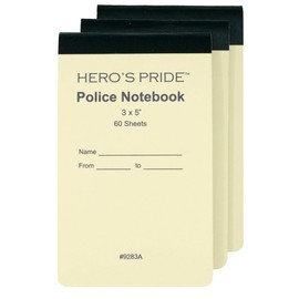 Hero's Pride Ballistic Notepad Case Refills, Made for Law Enforcement, 3-Pack, Small 3x5, 60 Pages