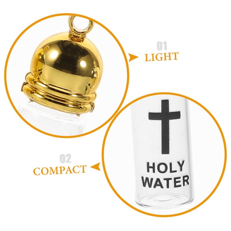 NOLITOY 2PCS Holy Water Bottles Baptism Containers with Cross Design