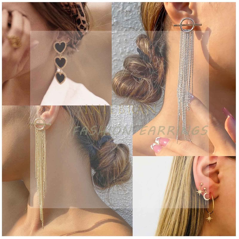 Inilbran Boho Pearl Earrings Silver Triangle Stud Earrings Vintage Pearl