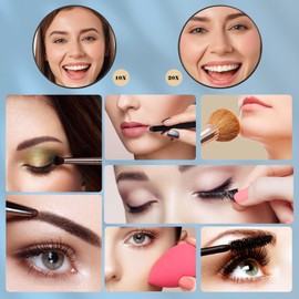 JJhxr 20X Magnifying Mirror, 4.5inch Makeup Magnifier Wall Mounted 20X Magnification with 3 Suction Cups, Round 20X Travel Magnifying Mirror - Perfect for Detailed Makeup/Shaving, Black, 1PCS