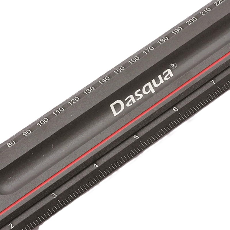 Dasqua 1804-6991 12" inch/mm Measuring Rule with Hook Stop