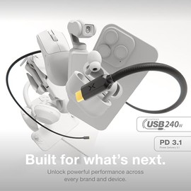 NOCO XGrid XC3: cable USB-C a USB-C de 240 W - Cable de carga rápida tipo C, certificado USB-IF, chip inteligente de marcador E, datos de 480 Mbps, na