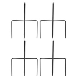 Baluue 4pcs Bird Feeder Pole Stabilizer, 8.25" Pole Stabilizer Stand Base with 3 Prongs and Screw Thread, Metal Humming Bird Feeders Pole Stabilizer for Hanging Birdhouse