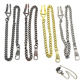 LONGHAO Set of 4 T Bar Pocket Watch Kate, Pocket Watch Chain, Metal Pocket Watch Chain, Vest Chain, Classic Antique Pocket Watch Chain Gifts, Pocket Watch Accessories, Belt Chain, Watch Chain (Four