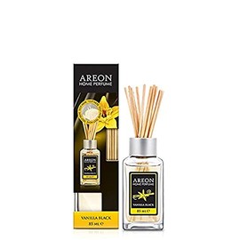Areon Home Luxury Perfume Reed Diffuser + 10 Rattan Reeds, Vanilla Black Scent 85ml