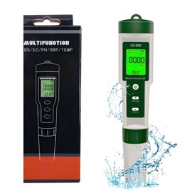 B-Qtech Digital PH Meter for 10 in 1 Pool, PH/TDS/S.G/EC/Salinity/MΩ/H2/OPR/Fertility/Temp Salt Meter with LCD Screen for Drinking Water, Pool, Spa or Laboratory