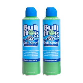 Bullfrog Bullfrog Quik Spray Sunscreen SPF 50 | Oxybenzone & Octinoxate Free | Broad Spectrum Moisturizing UVA/UVB, 2 pack