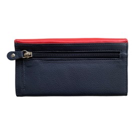 Golunski Ladies Soft Leather RFID Compact Trifold Purse - Red Navy