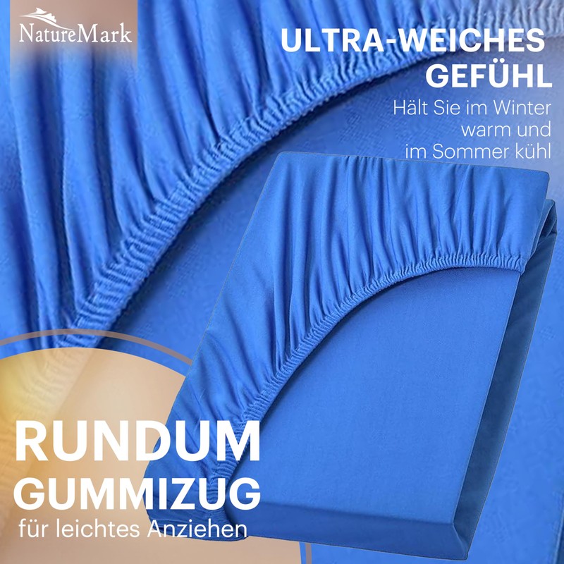 NatureMark Jersey Fitted Sheets, 100% Cotton, Many Sizes and Colours,