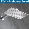 Shower Faucet Set Chrome Rainfall 12“ Rectangle Stainless Steel Shower