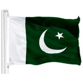 G128 Pakistan Pakistani Flag 3x5 Ft Printed 150D Polyester - Indoor/Outdoor