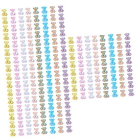 Housoutil 192pcs Nail Decoration Bear Rhinestones for Creative Manicure Art Unique Flatback Accessories for Fingernails Toenails for Fashionable Nail Designs