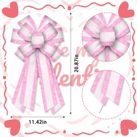 Large Black Velvet Bow with White Fringe for Decorations, Romantic Decorative Bow for Wreaths, Front Door, Tree Topper, Indoor Outdoor Use 11.42 x 20.87 Inch