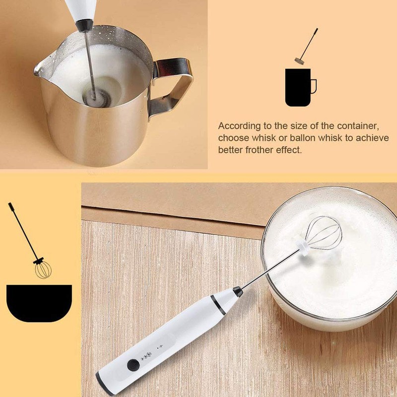 Rechargeable Electric Hand Mixer Rechargeable Household Milk Frother Coffee Mixer