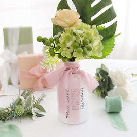 CHUQING 38 mm Chiffon Ribbon Decoration Gift Ribbon Fringe Ribbon Fabric Ribbon for Wedding, Christening and Birthday Gifts Valentine's Day Packaging Gifts