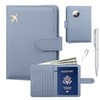 GOAUS Passport Holder for Travel with AirTag Slot Cards Cash