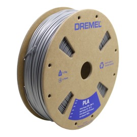 Dremel DigiLab PLA-SIL-01 3D Printer Filament, 1.75 mm Diameter, 0.75 kg Spool Weight, Color Silver, RFID Enabled, New Formula and 50 Percent More per Spool