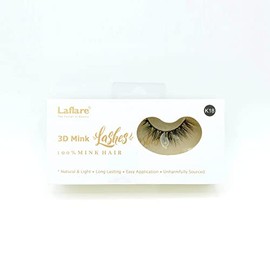 Laflare 3D 100% REAL MINK Eyelashes, Luxurious Hand-made, Light, Natural, Long Lasting, Easy to Apply False Lashes (K18)