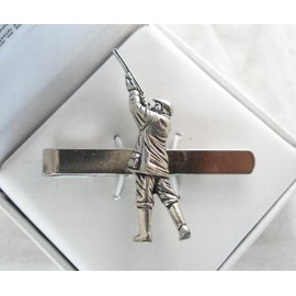 Shooting Lovers Tie Clip (slide) in Fine English Pewter
