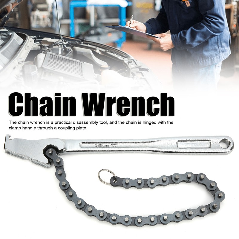 Chain Wrench High Hardness Surface Polished ChromePlated Chrome Vanadium Steel