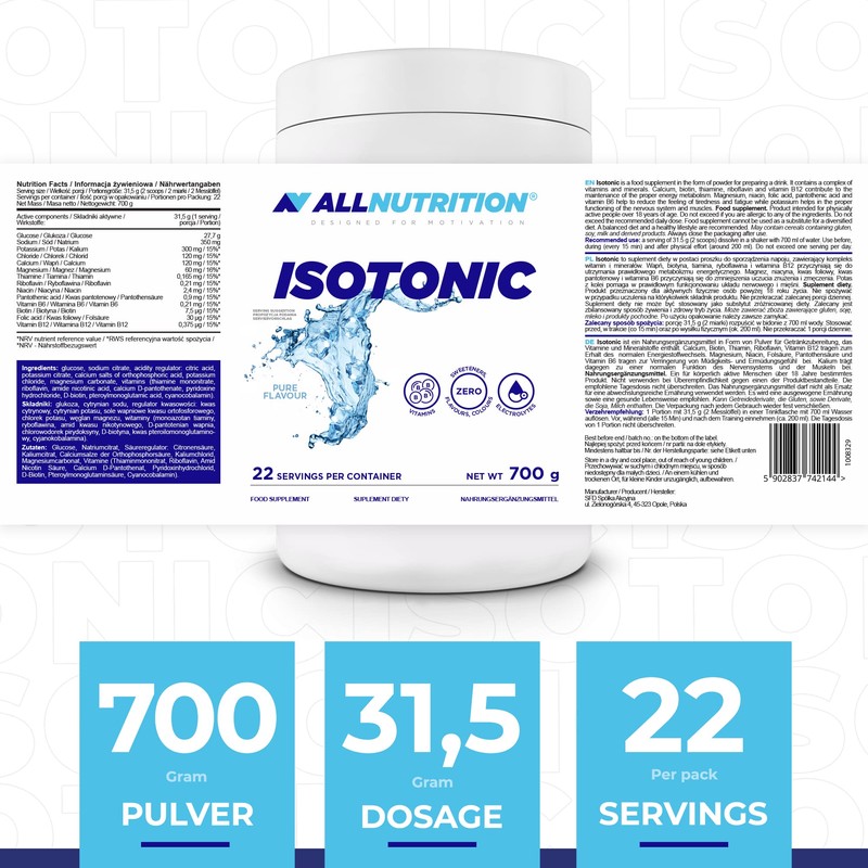 ALLNUTRITION Isotonic Drink Powdered Concentrate for Endurance Boost and Post-Workout