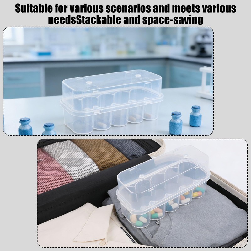 Peptide Vial Organizer Set for Refrigerator, 2 Pack 10-Slot Stackable