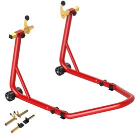 HOMCOM Motorcycle Stand Set Front/Rear Repair Stand Motorcycle Jack up to 544 kg Motorcycle Stand for Rear Wheel Steel Red